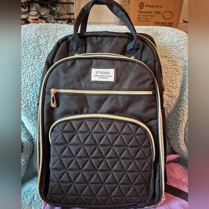 Etronik Black Quilted UNISEX Computer Backpack